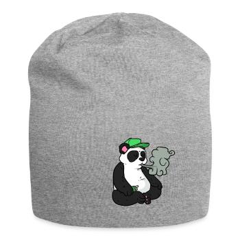 Fumer hipster panda - Bonnet en jersey - gris chiné - Devant