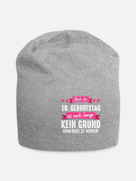 18. Geburtstag Mädchen Damen Geschenk - 18 Jahre - Jersey-Beanie - Grau meliert