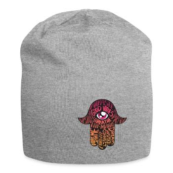 Hand Of Fatima Protection Evil Eye Hamsa Gift - Jersey Beanie - heather grey - Front
