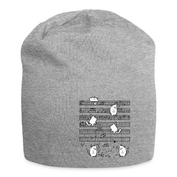 Mignon chat chaton musique clef musicien P - Bonnet en jersey - gris chiné - Devant