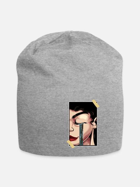 Aesthetic Girl Soft Girl Synthwave Vaporwave Egirl - Jersey-Beanie - Grau meliert