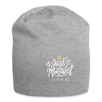 25th wedding anniversary gift anniversary married couple jus - Jersey Beanie - heather grey - Front
