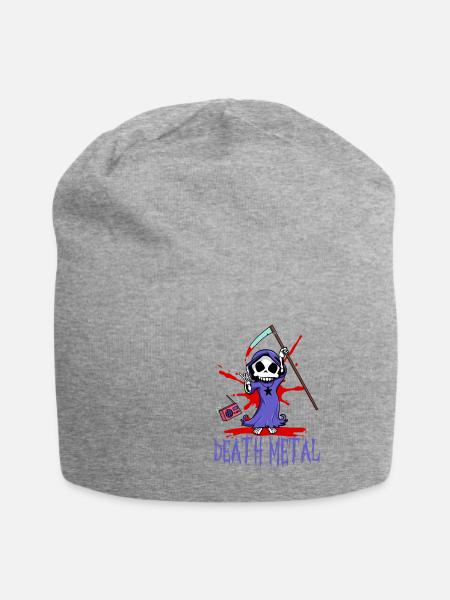 Death Metal Sensenmann Humor Cartoon Fan - Jersey-Beanie - Grau meliert
