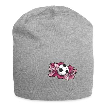 Rosa Fußballschuhe Fußball Damen Mädchen Frauen - Jersey-Beanie - Grau meliert - Vorne