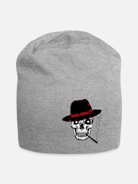 Mafia Gangster Italien Chef Totenkopf Killer Tod - Jersey-Beanie - Grau meliert