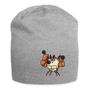 Musculation crabe fitness haltère drôle - Bonnet en jersey - gris chiné - Devant
