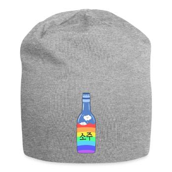 Bouteille de Soju arc-en-ciel | 한국 | Coréen | Fierté - Bonnet en jersey - gris chiné - Devant
