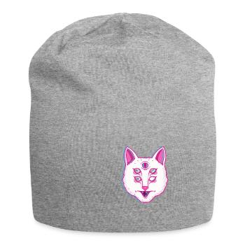 Glitch Cat chat lumineux avec les yeux - Bonnet en jersey - gris chiné - Devant
