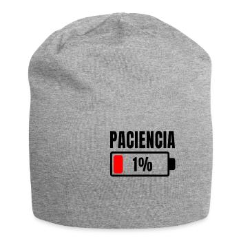 Patience at 1% Funny Phrase and Ironic Idea Out Of - Jersey Beanie - heather grey - Front