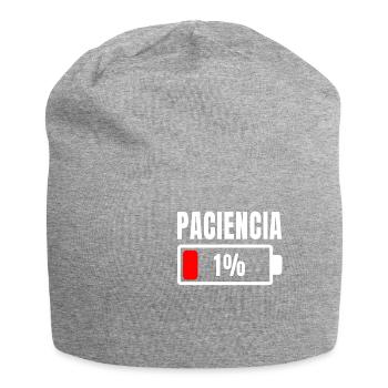 Patience at 1% Funny Phrase and Ironic Idea Out Of - Jersey Beanie - heather grey - Front