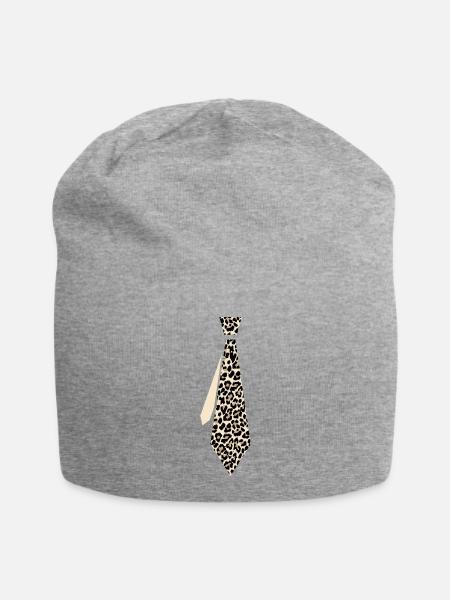 Krawatte Leopard - Jersey-Beanie - Grau meliert