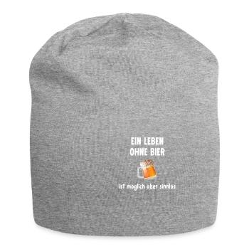 A Life without beer design fun with beer motif - Jersey Beanie - heather grey - Front