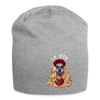 Sugar Skull La Jefa Dia De Los Muertos Cinco de Ma - Jersey Beanie - heather grey - Front