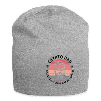 Crypto Papa comme un papa normal mais tradi plus cool - Bonnet en jersey - gris chiné - Devant