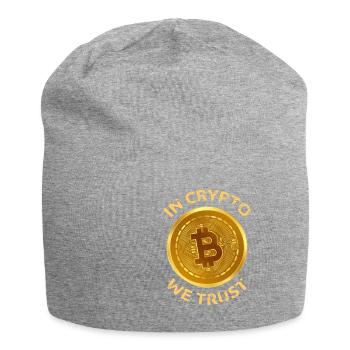 In Crypto We Trust Large Bitcoin Coin Design Tradi - Jersey Beanie - heather grey - Front