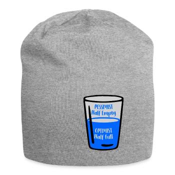 Le verre optimiste est à moitié plein de verre pessimiste est Hal - Bonnet en jersey - gris chiné - Devant