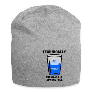 Technisch gesehen ist das Glas immer voll lustige Wissenschaft - Jersey-Beanie - Grau meliert - Vorne