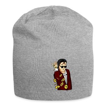 Satoshi Coin Drop –Bitcoin Crypto - Jersey Beanie - heather grey - Front