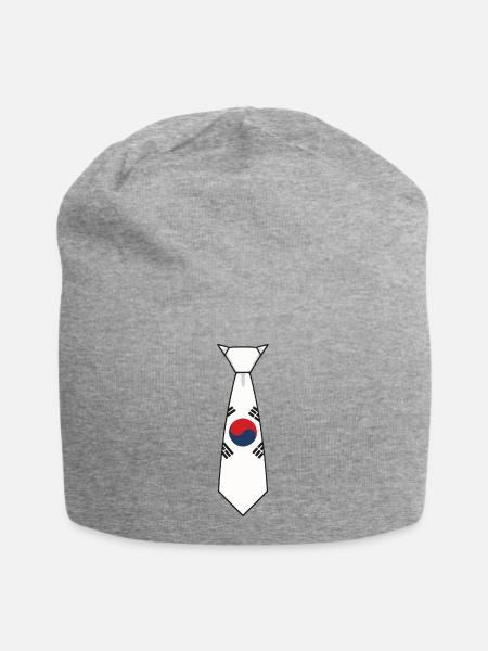 Südkorea - Jersey-Beanie - Grau meliert