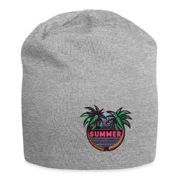 Sommer Sonne Strand Urlaub Meer Geschenkidee - Jersey-Beanie - Grau meliert - Vorne