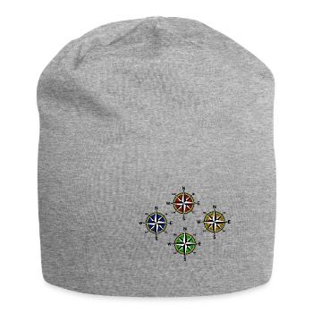 Windrose Nautik Kompass Seefahrt Kapitän - Jersey-Beanie - Grau meliert - Vorne