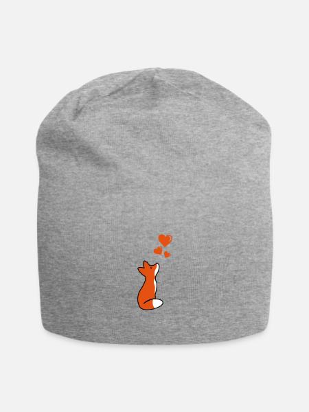 fox love - Jersey-Beanie - Grau meliert