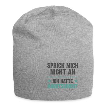 Sprich mich nicht an ich hatte Nachtschicht - Jersey-Beanie - Grau meliert - Vorne