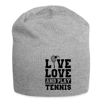 Vivre Amour et jeux de tennis | Tennis Cadeaux - Bonnet en jersey - gris chiné - Devant