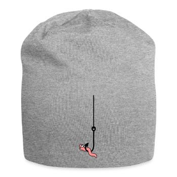 Worm On The Hook - Jersey Beanie - heather grey - Front