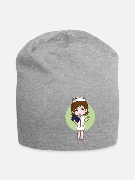 Krankenpflegerin - Jersey-Beanie - Grau meliert