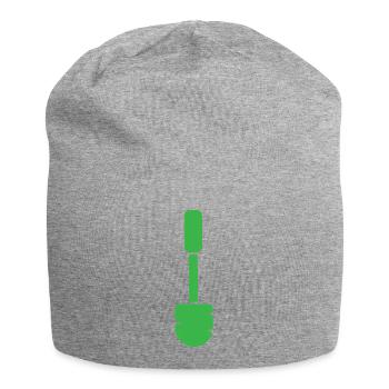 Green Toilet Brush Vector Style - Jersey Beanie - heather grey - Front