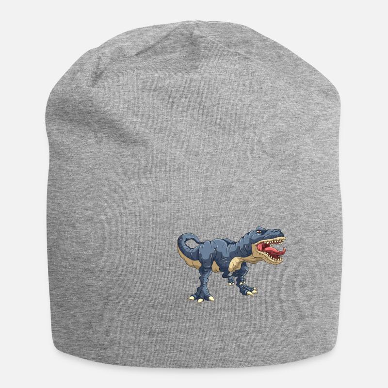 T Rex Dinosaurier - Jersey-Beanie - Grau meliert