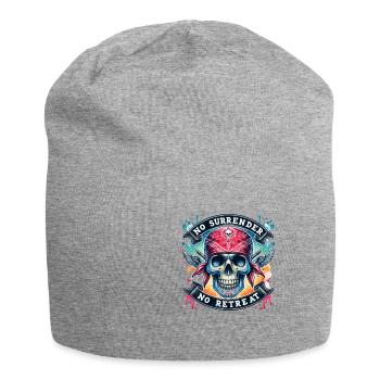 T-shirt « Fearless No Retreat Warrior » - Bonnet en jersey - gris chiné - Devant