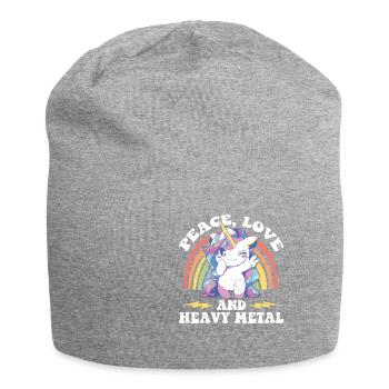 T-shirt arc-en-ciel Licorne Heavy Metal - Bonnet en jersey - gris chiné - Devant