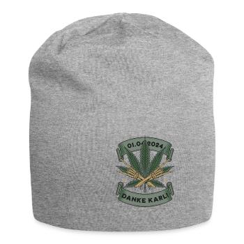 Cannabis Legalization Thank You Karl Tee - Jersey Beanie - heather grey - Front