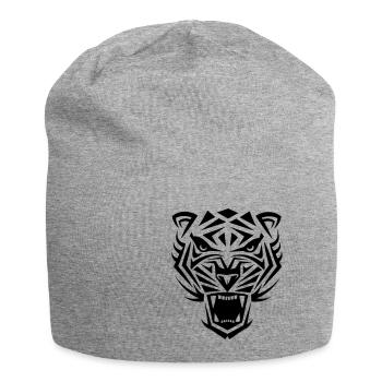 Tiger Tribal Wild Cat Cool mood - Jersey Beanie - heather grey - Front