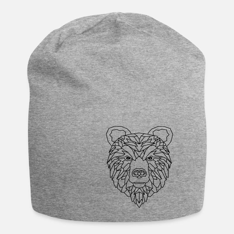 Ours géométrique - Bonnet en jersey - gris chiné
