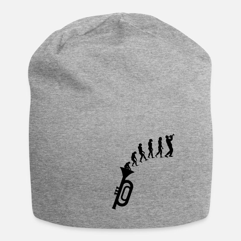 Trompete Evolution Trompeter Musiker Orchester - Jersey-Beanie - Grau meliert