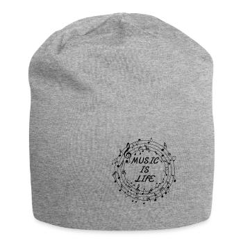 Music is Life - Clé de note musicale - Bonnet en jersey - gris chiné - Devant