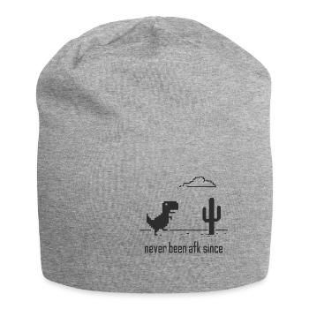 Jamais afk nerd internet wifi dino gambler - Bonnet en jersey - gris chiné - Devant
