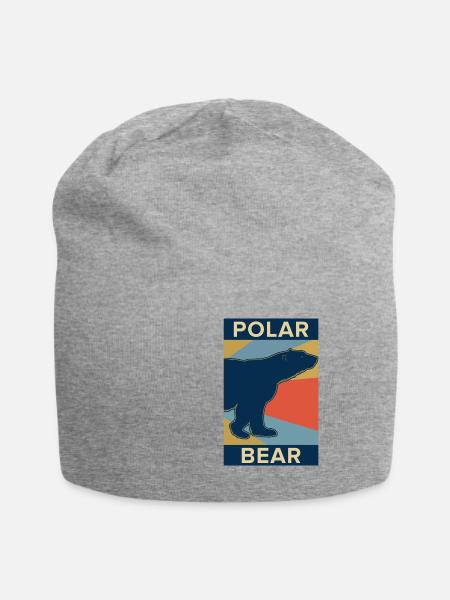 Polar bear polar bear animal gift cold nature bear - Jersey Beanie - heather grey