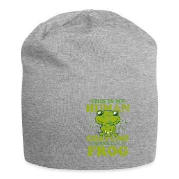 Frosch Karneval Kostüm Halloween Verkleidung - Jersey-Beanie - Grau meliert - Vorne