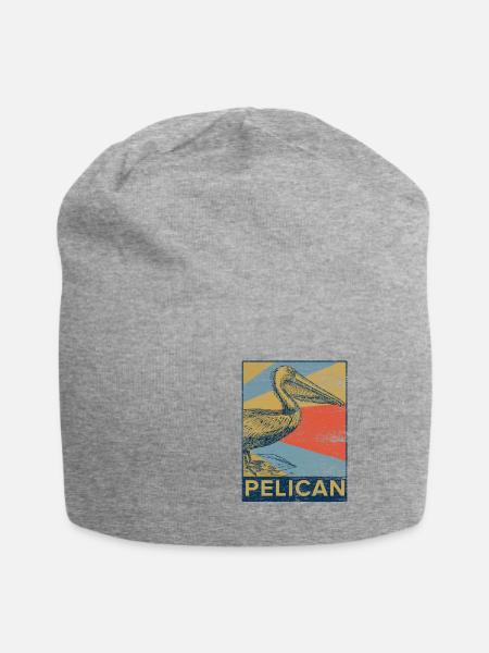 Pelikan Vogel Meer Tier Strand Geist Geschenk Idee - Jersey-Beanie - Grau meliert