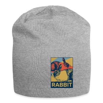 Lapin oreille pop art cadeau pâques animal rebond amusement - Bonnet en jersey - gris chiné - Devant