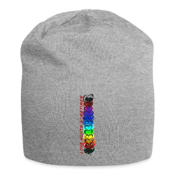 Love Hurts sometimes - Jersey Beanie - heather grey - Front