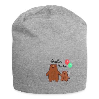 Bald großer Bruder, Geschwisterkind, Geburt Bären - Jersey-Beanie - Grau meliert - Vorne