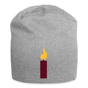 1st birthday - candle - Jersey Beanie - heather grey - Front