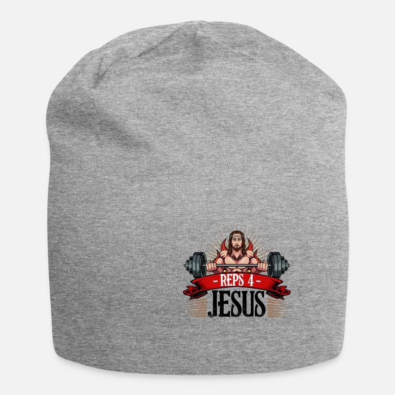 Reps 4 cadeau de bodybuilder de musculation de Jésus - Bonnet en jersey - gris chiné