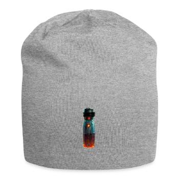 Gezeichnete Trinkflasche - Jersey-Beanie - Grau meliert - Vorne