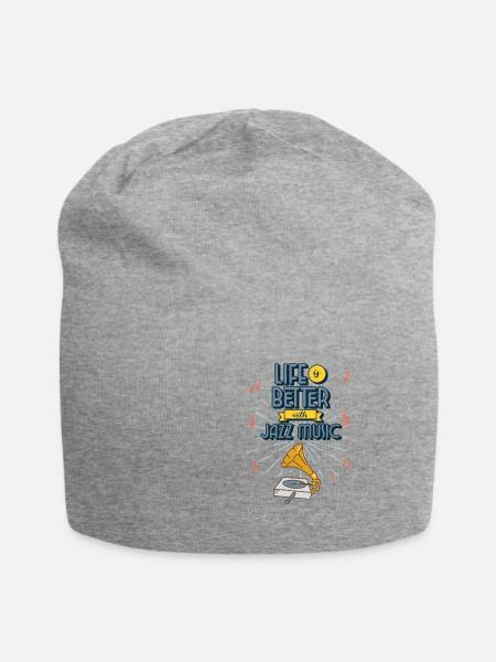 Life is better with jazz music - Jersey-Beanie - Grau meliert